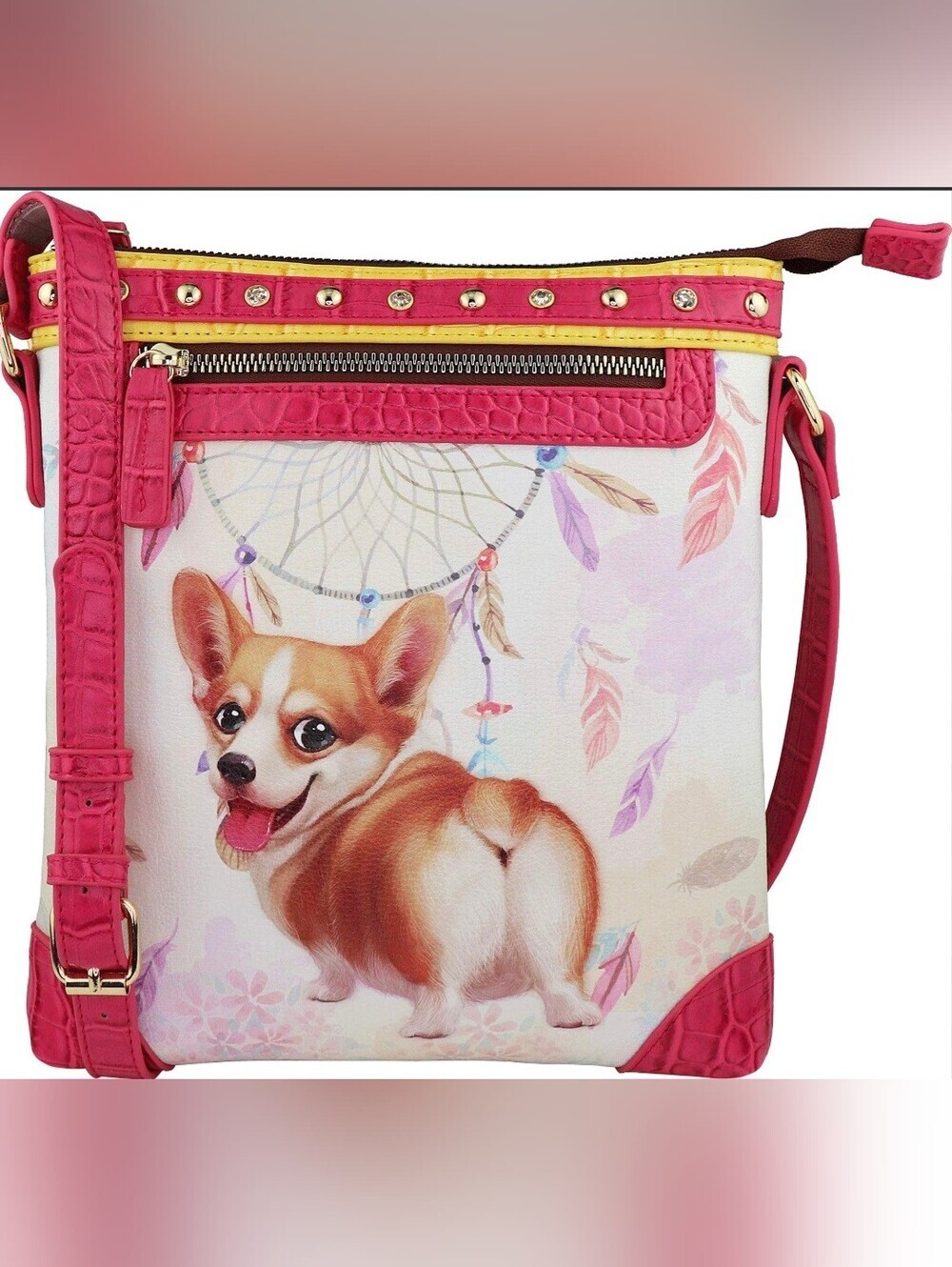 B Brentano vegan faux leather crossbody purse Corgi New In Sealed Package